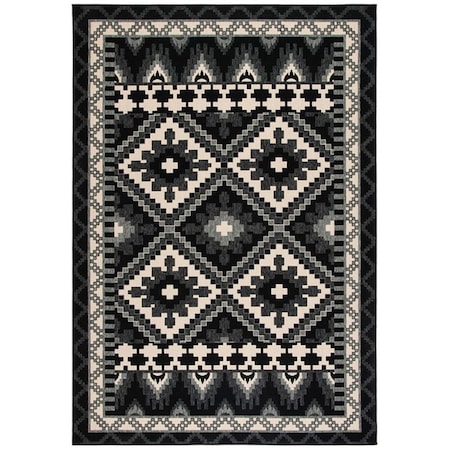 Safavieh 2 ft. 7 in. x 5 ft. Veranda Rectangle Power Loomed Area Rug Black & Beige VER096-0421-3